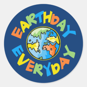 Sticker Rond Jour de l'terre chaque jour Sauvez la planète De 