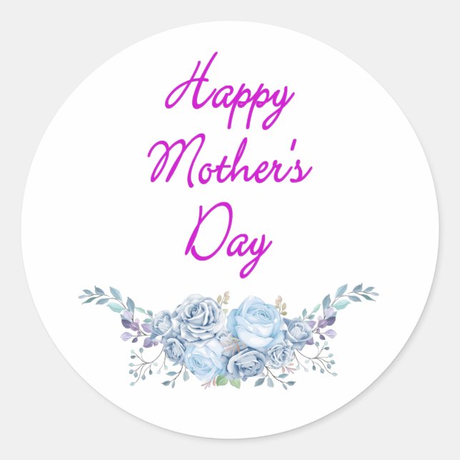 Sticker Rond jour de mère heureuse blanc (Devant)