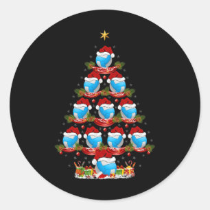 Sticker Rond Jour de Noël de l'amoureux du volley-ball Noël de