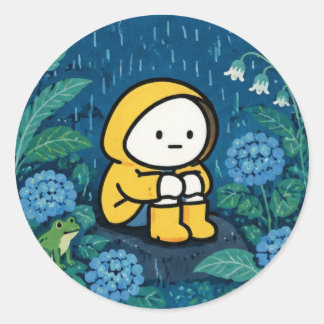 Sticker Rond Jour de pluie