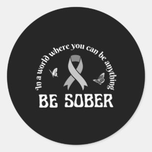 Sticker Rond Jour de récupération de la surdose de ruban pourpr