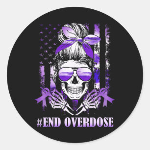 Sticker Rond Jour de sensibilisation à l'overdose USA American 
