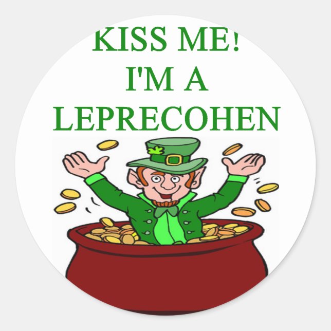 Sticker Rond jour de st patrick leprechaun joke irish irish (Devant)