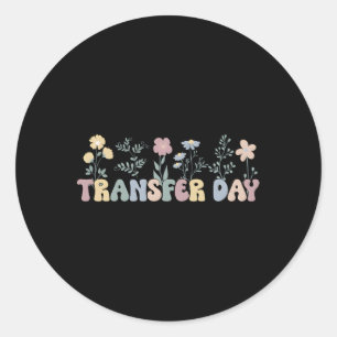 Sticker Rond Jour de transfert Embryo Fleurs de jour de transfe