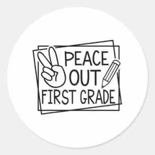 Sticker Rond Jour Dernier De Première Année De L'École Pause Ét