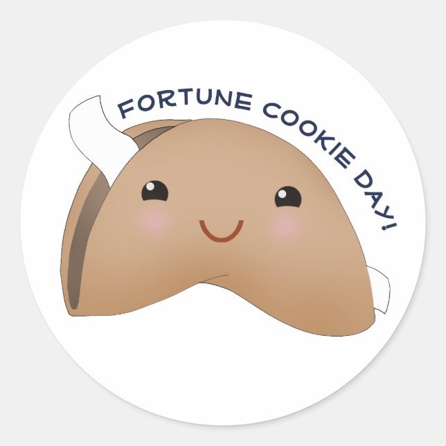 Sticker Rond Jour des biscuits de Kawaii Fortune (Devant)