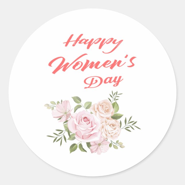 Sticker Rond jour des femmes heureux blanc (Devant)