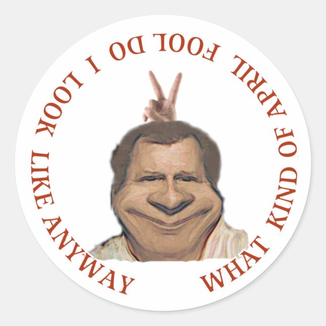 Sticker Rond Jour des fous d'avril (Devant)