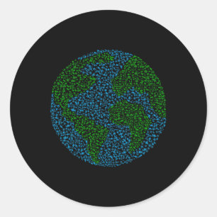 Sticker Rond Jour des terres 2025 Design Animaux Sauvages Et An