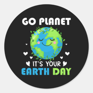 Sticker Rond Jour des terres 2025 Go Planet C'est votre Jour de