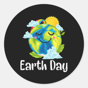 Sticker Rond Jour des terres 2025 Restaurer Recyclage Enregistr