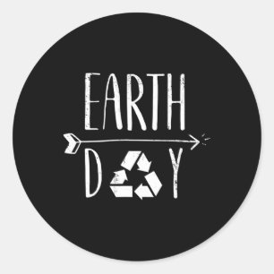 Sticker Rond Jour des terres Anniversaire mignon Recyclage Vint