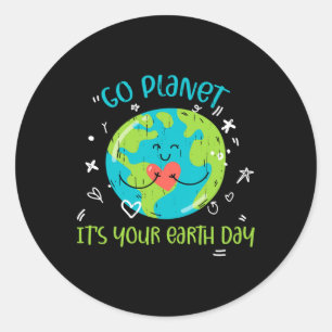 Sticker Rond Jour des terres Avril 22 Go Planet Son Jour des te