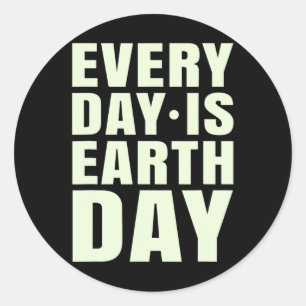 Sticker Rond Jour des terres Chaque Jour Tenue Pour Jour des te
