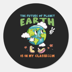 Sticker Rond Jour des terres Chemise Enseignant Environnement J