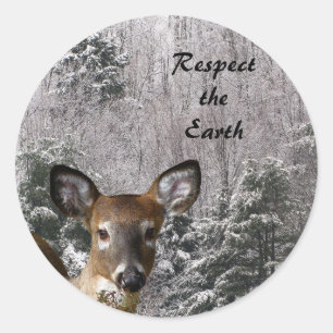 Sticker Rond Jour des terres des daims et des collines gelées