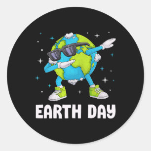 Sticker Rond Jour des terres Funny Dab Dabbing Jour des terres