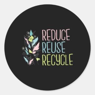 Sticker Rond Jour des terres Les 3 R réduisent la réutilisation