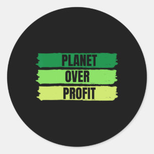 Sticker Rond Jour des terres Planet Over Profit Vintage