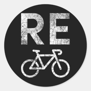 Sticker Rond Jour des terres Recycle Bicyclette Pun
