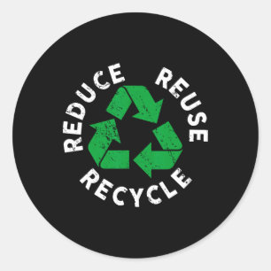 Sticker Rond Jour des terres Réduire la réutilisation Recyclage