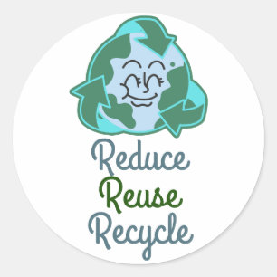 Sticker Rond jour des terres, réduire la réutilisation recycler