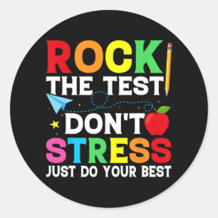 Sticker Rond Jour d'essais Test Retro Motivational Teacher St