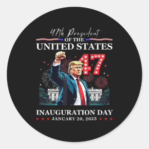 Sticker Rond Jour D'Inauguration 25 47 Président Des Etats Don