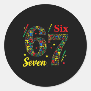 Sticker Rond Jour drôle 3.14 symbole 67 mème blague mathématiqu
