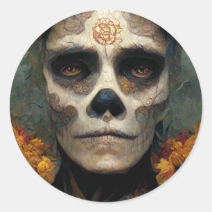 Sticker Rond Jour Du Crâne De 3 Imaginaires Morts