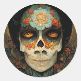 Sticker Rond Jour Du Crâne De L'Imaginaire Mort 1
