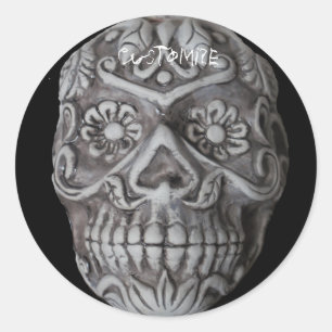 Sticker Rond Jour du crâne de sucre de la mort de Thunder_Cove