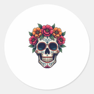 Sticker Rond Jour du crâne de sucre mort � Dia de los Muertos S