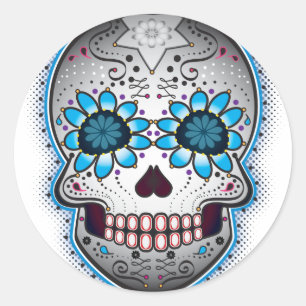 Sticker Rond Jour Du Crâne Sucre Morte