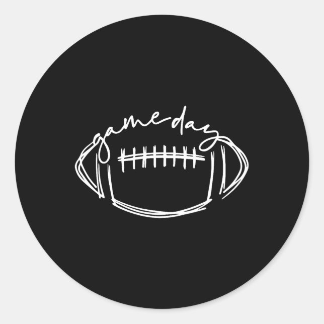 Sticker Rond Jour du jeu Football Jour Vibes Football Amoureux  (Devant)