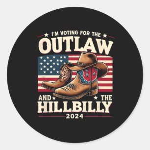 Sticker Rond Jour du scrutin américain hors-la-loi Hillbilly 20
