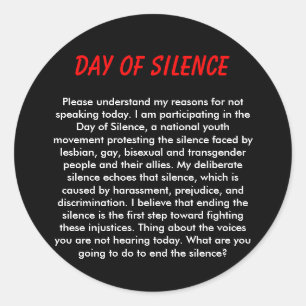 Sticker Rond Jour du silence