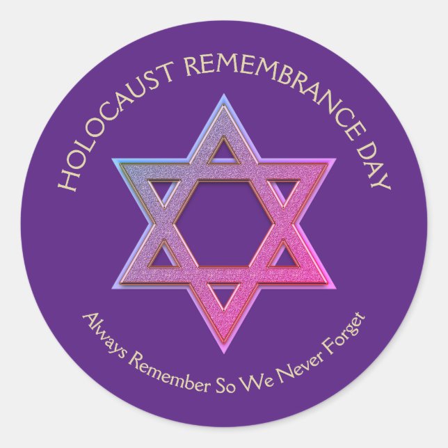 Sticker Rond Jour du souvenir de l'Holocauste (Devant)
