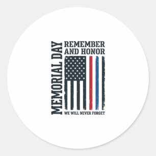 Sticker Rond Jour du Souvenir Hommage et Tribut Vector Des