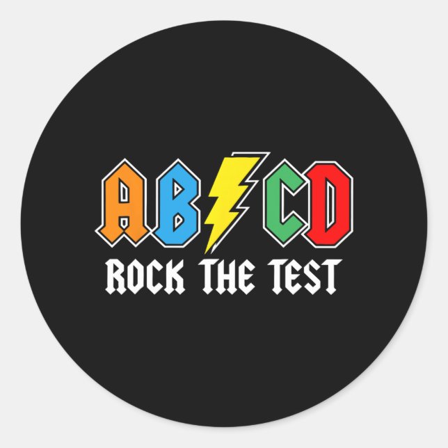 Sticker Rond Jour Enseignant Motivation Étudiant Retro Rock The (Devant)
