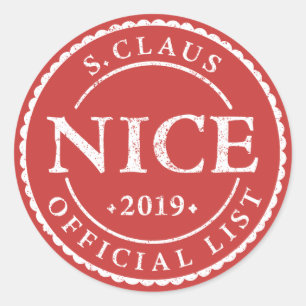 Sticker Rond Jour férié de la liste de Nice Père Noël