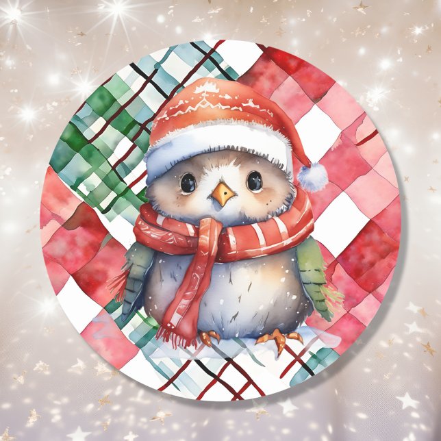 Sticker Rond Jour férié de pingouin de Noël (Créateur téléchargé)