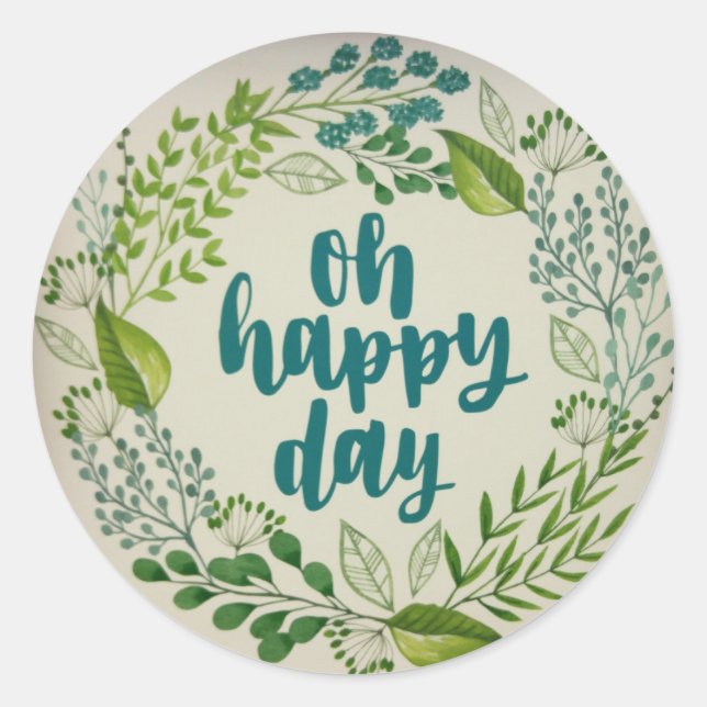 Sticker Rond Jour heureux (Devant)