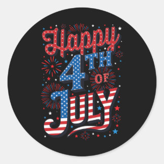 Sticker Rond Jour Joyeux 4 juillet
