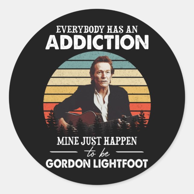 Sticker Rond Jour La Mine Tee Se Trouve Être Gordon Lightfoot (Devant)