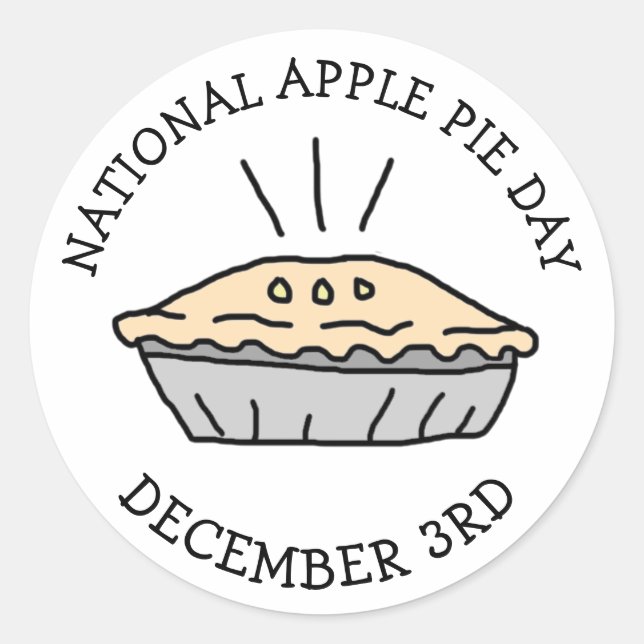 Sticker Rond Jour National de la tarte aux pommes 3 décembre Fê (Devant)