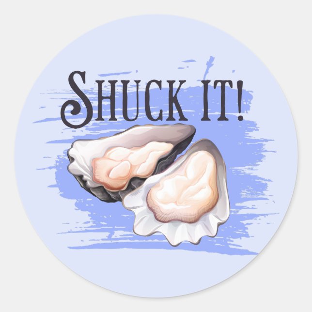 Sticker Rond Jour national de l'huître, Shuck it jeu d'huîtres (Devant)