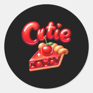 Sticker Rond Jour Pie Jour Pi Jour Thanksgiving Cerise Cute Pie