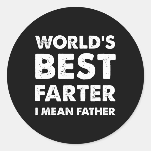 Sticker Rond Jour Retro Papa Worlds Meilleur Meilleur Farter Je (Devant)