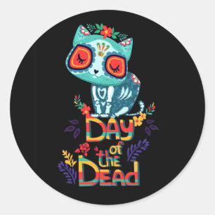 Sticker Rond Jour vectoriel du dessin animé mort